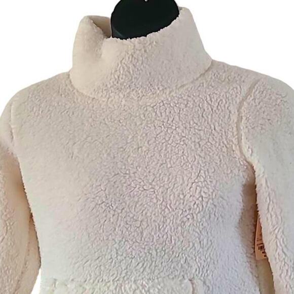 St. John's Bay Sherpa Fleece Pullover Faux Fur Hoodie White Size Medium NWOT - Picture 4 of 6